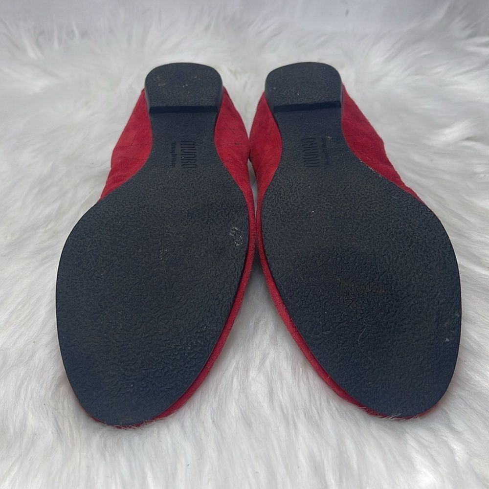 Munro Vicki Red Suede Quilted Design Flats Sz 7.5 - Picture 7 of 7